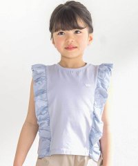 BeBe Petits Pois Vert/花柄シースルーフリルノースリーブTシャツ(95~150cm)/508194687