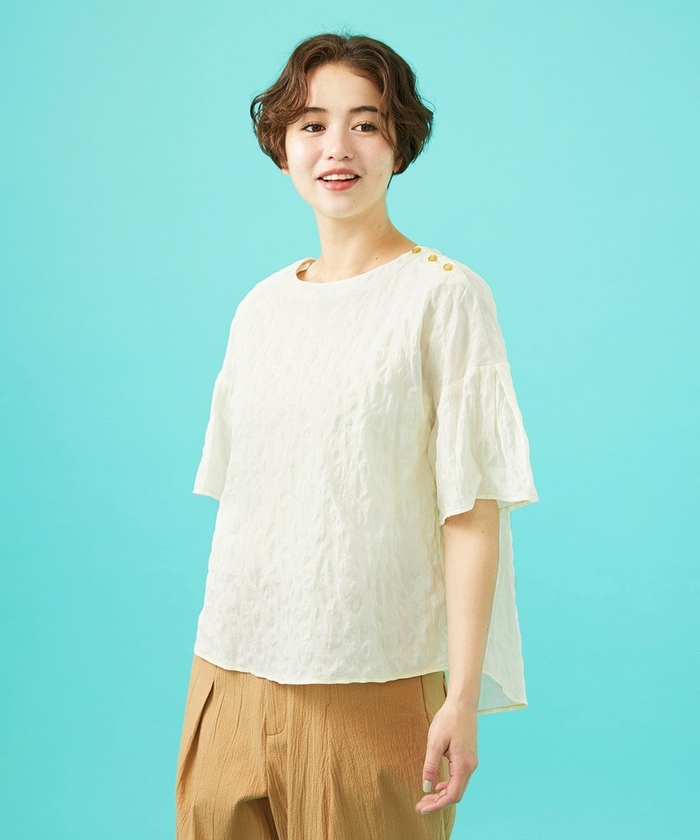 ほんのり甘い大人ガーリー花柄刺繍ブラウス レディース