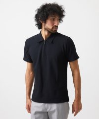 MICHEL KLEIN HOMME/《日本製》モザイク柄ジップアップポロシャツ/508194810