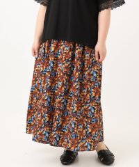 eur3/【大きいサイズ】エキゾチックフラワープリントスカート/508194814