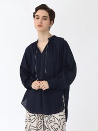 Aga/アーガ Aga スキッパーギャザーブラウス/508194961