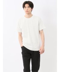 TAKA-Q/タカキュー TAKA－Q ふくれチェックジャガード クルーネック半袖Tシャツ/508195102