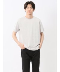 TAKA-Q/タカキュー TAKA－Q ふくれチェックジャガード クルーネック半袖Tシャツ/508195102