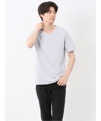 TAKA-Q/タカキュー TAKA－Q プレーティングジャガード Vネック半袖Tシャツ/508195104