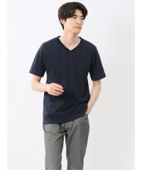 TAKA-Q/タカキュー TAKA－Q プレーティングジャガード Vネック半袖Tシャツ/508195104