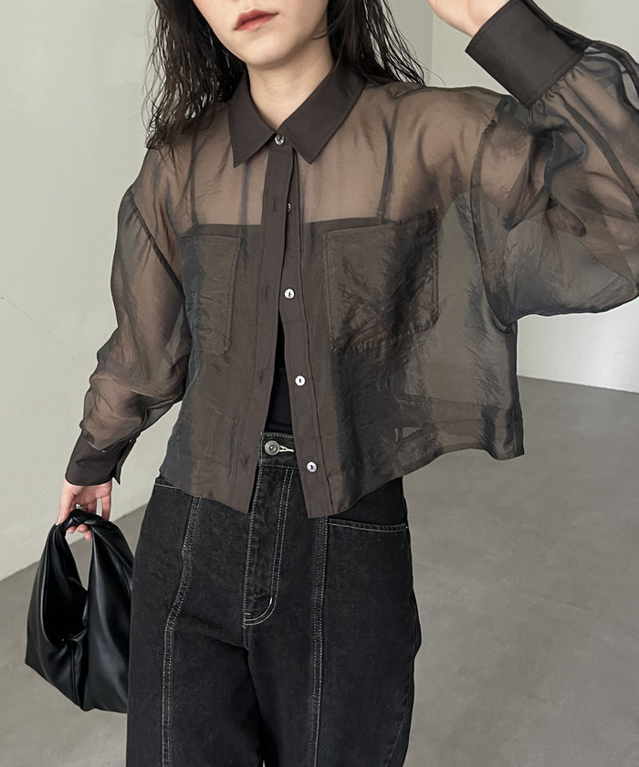 CAPRICIEUX LE'MAGE 半袖シアーシャツジャケット CAPRICIEUX LE