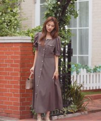 PROPORTION BODY DRESSING/フロント釦スクエアネックワンピース/508186977