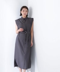 NATURAL BEAUTY BASIC/ベルテッドナローシャツワンピース/508191507