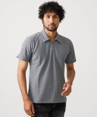MICHEL KLEIN HOMME/《日本製》モザイク柄ジップアップポロシャツ/508194810