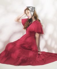 AND COUTURE/ギャザーVネックティアードワンピース/508194951