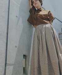 N Natural Beauty Basic/ストライプ切替フレアスカート/508195011