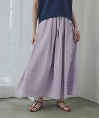 N Natural Beauty Basic/ストライプ切替フレアスカート/508195011
