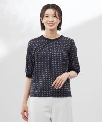 J.PRESS LADIES（LARGE SIZE）/【洗える】ジオメトリックプリント ブラウス/508197640