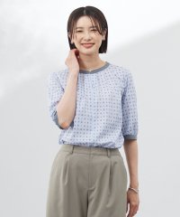 J.PRESS LADIES（LARGE SIZE）/【洗える】ジオメトリックプリント ブラウス/508197640