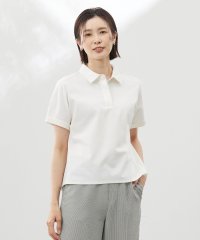 J.PRESS LADIES（LARGE SIZE）/【洗える】コットンリネンジャージー ポロ カットソー/508197646
