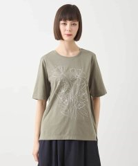 HIROKO BIS/ステッチ刺繍デザインTシャツ /洗える/508197680