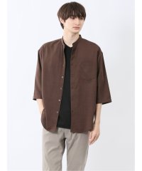 m.f.editorial/エムエフエディトリアル m.f.editorial カウラ/Kaule リネンライク バンドカラー 7分袖シャツ/508198041