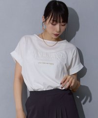 NICOLE white/エンボス刺繍Tシャツ/508167560
