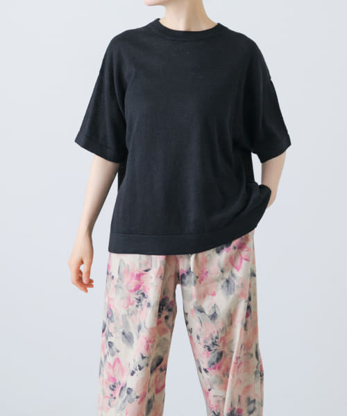 新品 かぐれ リネン半袖クルーネックニット NATURAL リネン半袖クルーネックニット(508198533) | かぐれ(KAGURE) - d