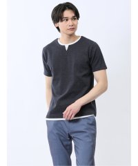 TAKA-Q/タカキュー TAKA－Q メランジポンチ キーネック半袖Tシャツ/508198978