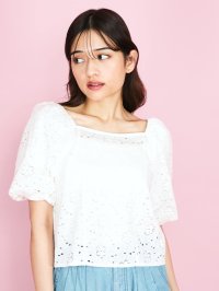 QUEENS COURT/クイーンズコート QUEENS COURT 【SHIORI IRIE コラボ】2WAYオフショルレースブラウス≪手洗い可能≫/508199371