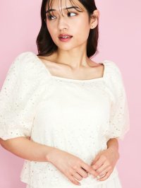 QUEENS COURT/クイーンズコート QUEENS COURT 【SHIORI IRIE コラボ】2WAYオフショルレースブラウス≪手洗い可能≫/508199371