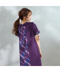 Rose Tiara(L SIZE)/【接触冷感/UVカット/手洗い可】チェック切替ワンピース/508199569