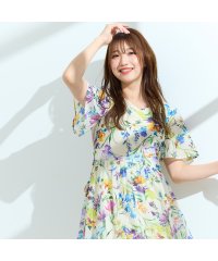Rose Tiara(L SIZE)/【手洗い可】水彩フラワーワンピース/508199571