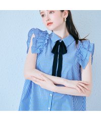 Audie a Muses/ダブルスリーブフレアシャツブラウス/ストライプ/508199581
