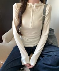 aimoha/アイモハ aimoha シンプルフィットハーフジップトップス/508199642