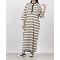 hunch/ハンチ hunch USAコットンOE天竺ボーダーバンドカラーワンピース/508200075