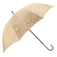 LANVIN en Bleu/ランバン オン ブルー LANVIN en Bleu 長傘 雨傘 レディース 60cm 耐風 軽量 手書きフラワー ブラック オフ ホワイト ベージュ 黒/508200239