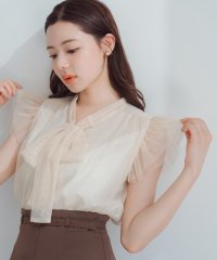 MISCH MASCH/ミッシュマッシュ MISCH MASCH 2025春夏新作 ラメチュールボウタイフリルブラウス/508200335