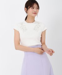 MISCH MASCH/ミッシュマッシュ MISCH MASCH 2025春夏新作 フラワー刺繍フレンチスリーブニット/508200339