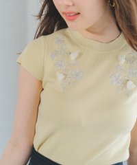 MISCH MASCH/ミッシュマッシュ MISCH MASCH 2025春夏新作 フラワー刺繍フレンチスリーブニット/508200339