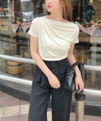 futier land/フューティアランド Futier Land アシンメトリードレープTシャツ/508200394