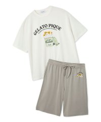 GELATO PIQUE HOMME/【HOMME】【接触冷感】スリーピングドッグワンポイントTシャツ&ハーフパンツセット/508200468