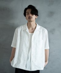 RATTLE TRAP/幾何学柄プリント楊柳オープンカラーシャツ/508200587