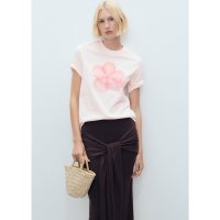 MANGO/Tシャツ .－－ FLORAL/508200602