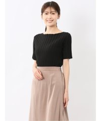 m.f.editorial/エムエフエディトリアル m.f.editorial 快適機能 ワイドリブ クルーネック 半袖ニット/508200823