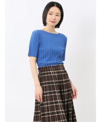 m.f.editorial/エムエフエディトリアル m.f.editorial 快適機能 ワイドリブ クルーネック 半袖ニット/508200823
