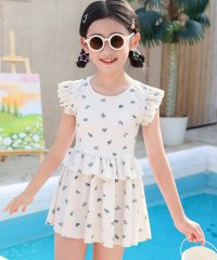 TeddyShop/テディショップ Teddyshop キッズ水着 可愛い小柄の贅沢ショルダー＆ウエストフリルワンピース+ショートパンツ 上下2点セット【返品不可商品】/508201199