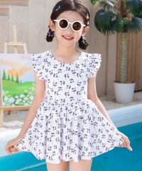TeddyShop/テディショップ Teddyshop キッズ水着 可愛い小柄の贅沢ショルダー＆ウエストフリルワンピース+ショートパンツ 上下2点セット【返品不可商品】/508201199