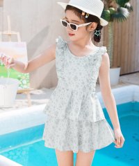 TeddyShop/テディショップ Teddyshop キッズ水着 レイヤード見え。はしごフリルワンピース+スカート風ショートパンツ 上下2点セット【返品不可商品】/508201201
