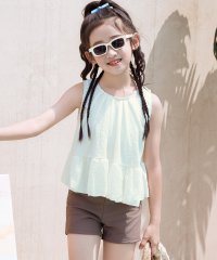 TeddyShop/テディショップ Teddyshop キッズ水着 エンボス風ペプラムフリルビキニ 上下2点セット【返品不可商品】/508201215