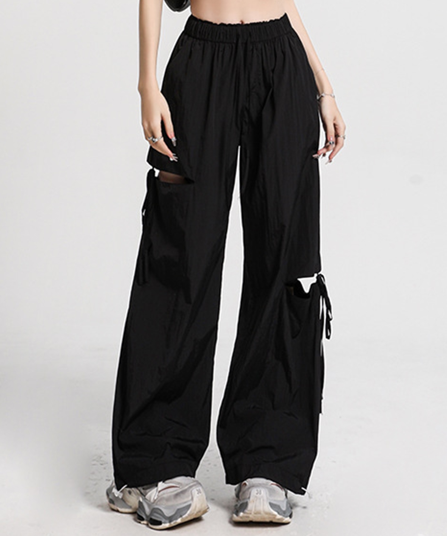 超極太 JORDAN バギーフレアナイロンカーゴパンツ 黒 LOOSE FIT NIKE Nike Oversized Fit Mid Rise Stacked Length Cargo Pants