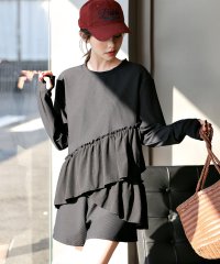 TeddyShop/テディショップ Teddyshop 【紫外線遮蔽率 99.9%以上】 レディース水着 長袖ダブルペプラムフリルラッシュガード+ハーフパンツ 上下2点セット/508201239