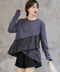 TeddyShop/テディショップ Teddyshop 【紫外線遮蔽率 99.9%以上】 レディース水着 長袖ダブルペプラムフリルラッシュガード+ハーフパンツ 上下2点セット/508201239