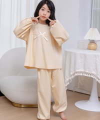TeddyShop/テディショップ Teddyshop キッズ 長袖大きなリボンのカラフルセットアップルームウェア 上下2点セット/508201241