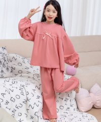 TeddyShop/テディショップ Teddyshop キッズ 長袖大きなリボンのカラフルセットアップルームウェア 上下2点セット/508201241